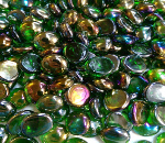 Crystal Green Iridized Glass Gems